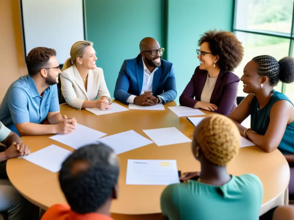 Una capacitación en valores inclusivos para ONG: diversidad de personas participando activamente en un taller, fomentando la comprensión y aceptación