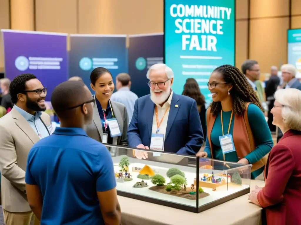 Participación ciudadana en divulgación científica: Diversidad y entusiasmo en feria de ciencias comunitaria con experimentos interactivos y presentaciones dinámicas