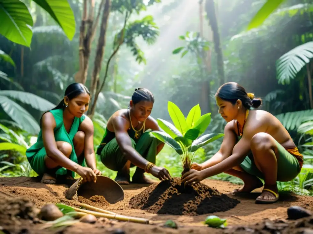 Comunidades vulnerables realizan acciones contra el cambio climático al plantar árboles en la exuberante selva tropical