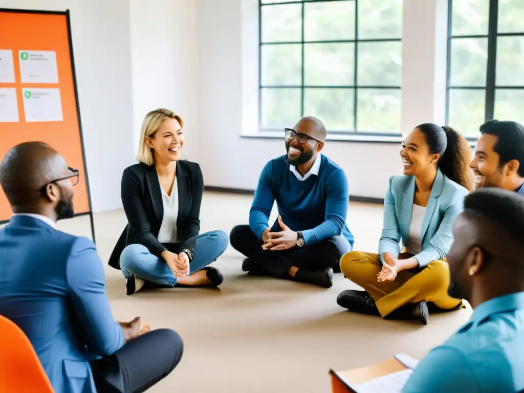 Empleados de ONG fortaleciendo la cultura organizacional con entusiasmo en un taller de teambuilding