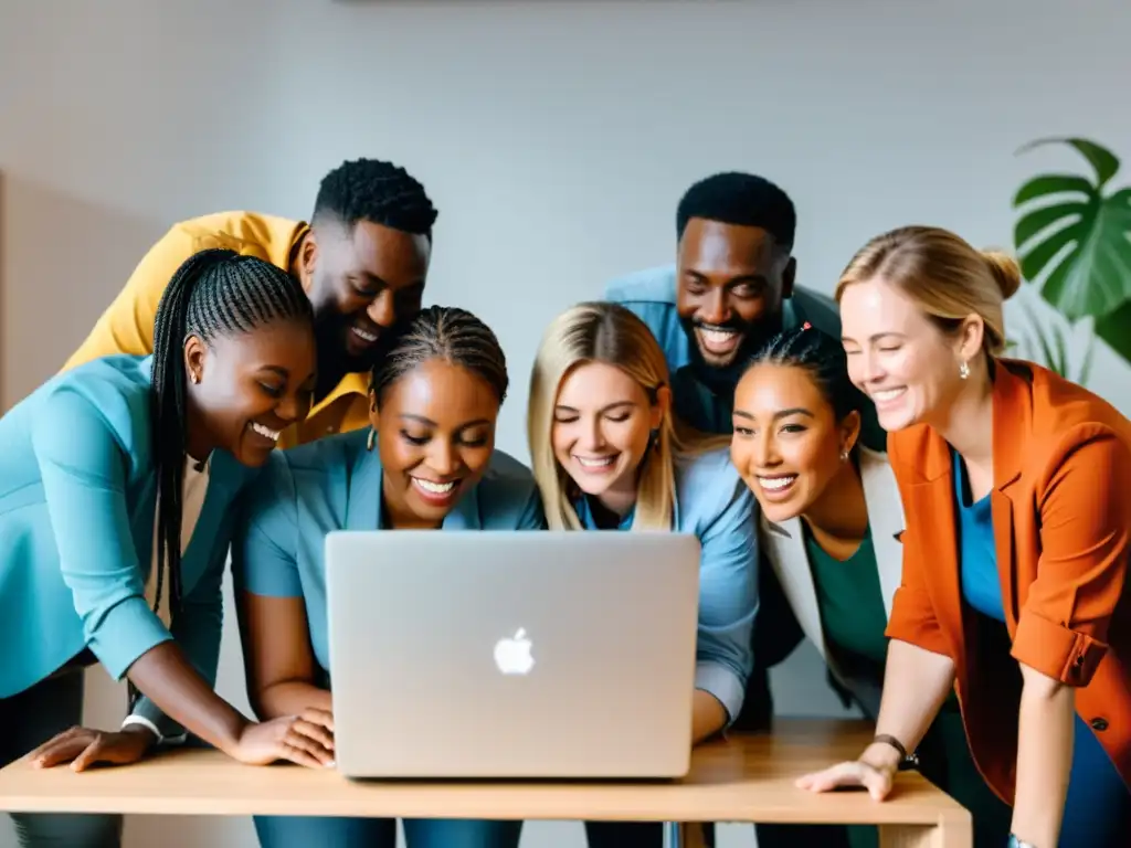 Un equipo comprometido de voluntarios coordina una campaña de marketing digital para una ONG