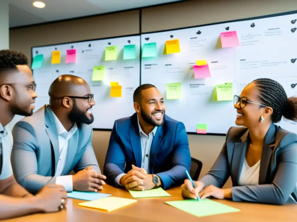 Equipo diverso colaborando en estrategia para ONGs con pasión y determinación