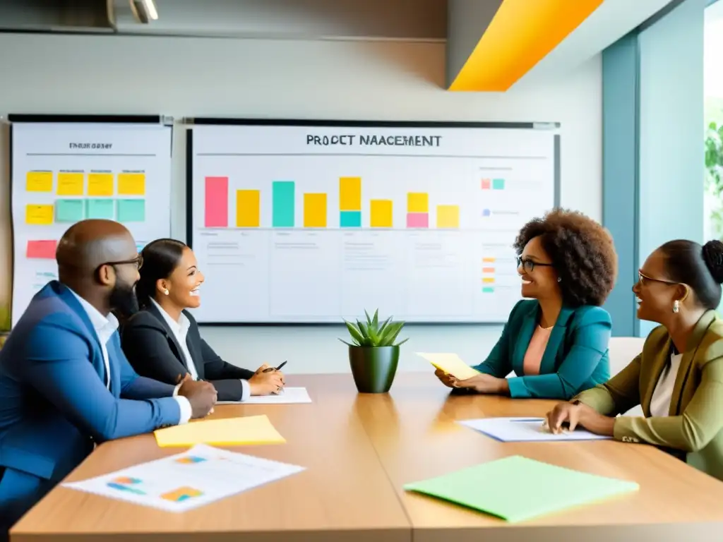 Un equipo diverso discute estrategias de gestión en una ONG