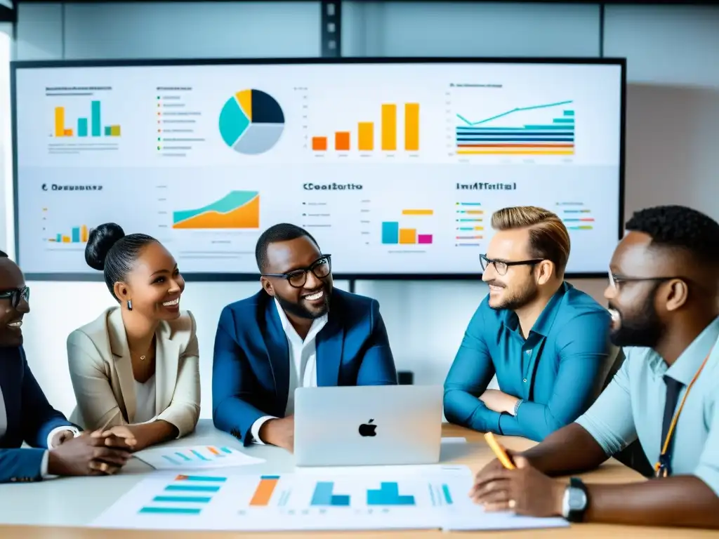 Conversación apasionada: ONGs abrazando la inteligencia artificial Equipo diverso de ONGs planeando la implementación de IA con pasión y determinación