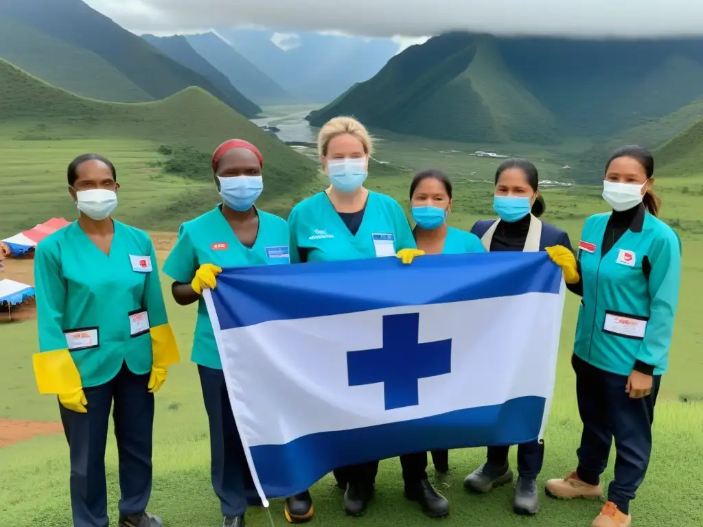 Un equipo internacional de trabajadores de la salud administra vacunas en una comunidad remota