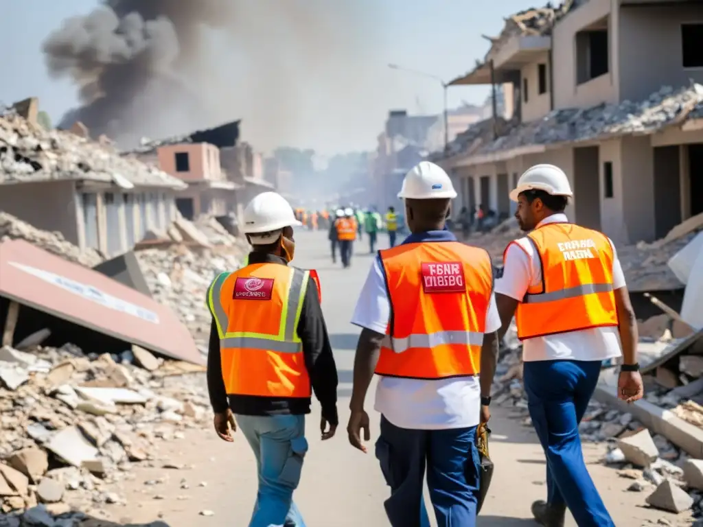 Equipo de ONG muestra resiliencia en medio de la devastación urbana, llevando suministros y esperanza a quienes lo necesitan