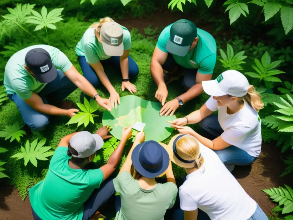 Un equipo de voluntarios planifica estrategias en el bosque