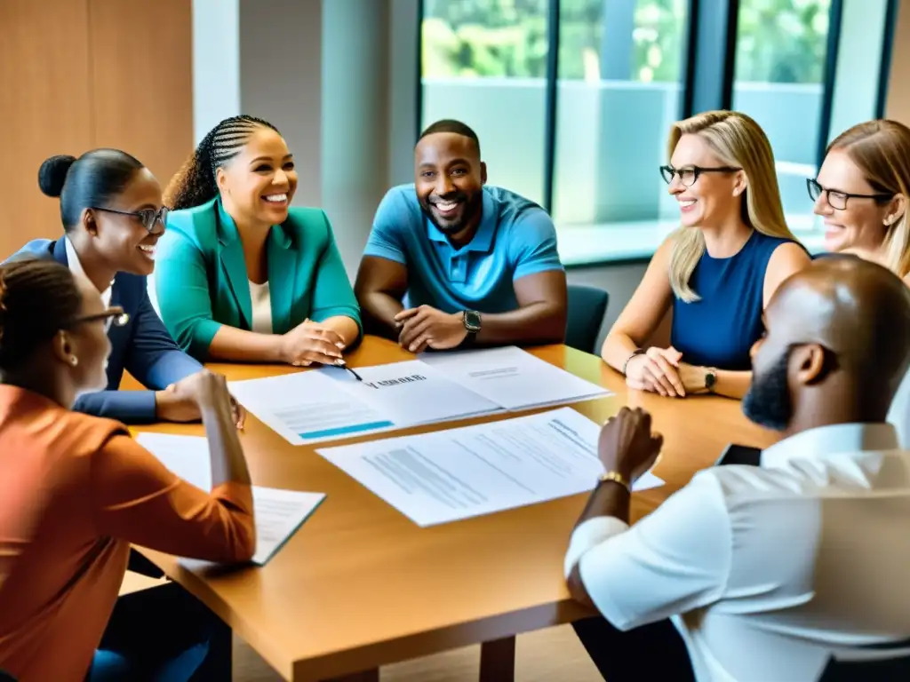 Equipo de voluntarios y personal de ONG colaborando en estrategias de marketing automatizado para ONG con pasión e innovación