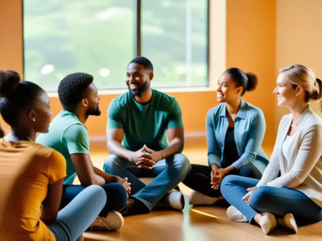 Equipo de voluntarios participa en terapia grupal fortaleciendo lazos de apoyo y colaboración