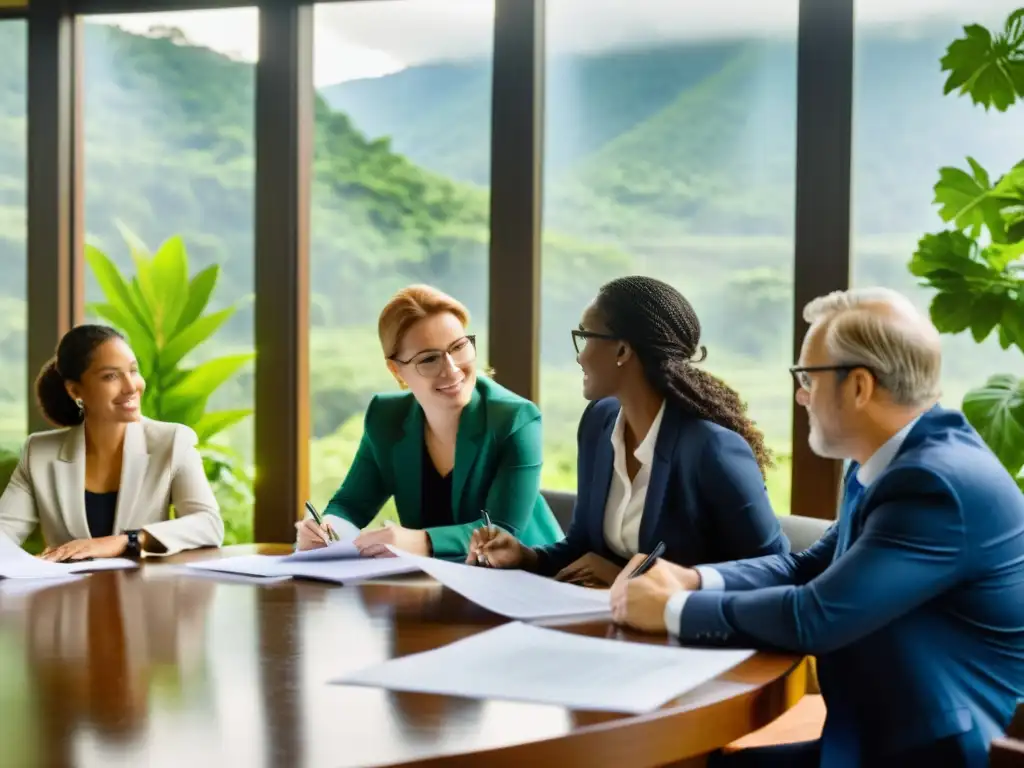 Conferencia para Crear ONG Ambiental Un grupo de abogados y activistas ambientales discuten estrategias para crear una ONG medioambiental