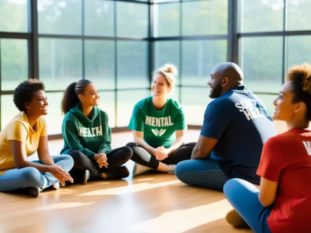 Grupo diverso en círculo de apoyo voluntariado salud mental ONG, escuchando y brindando comprensión en centro comunitario acogedor