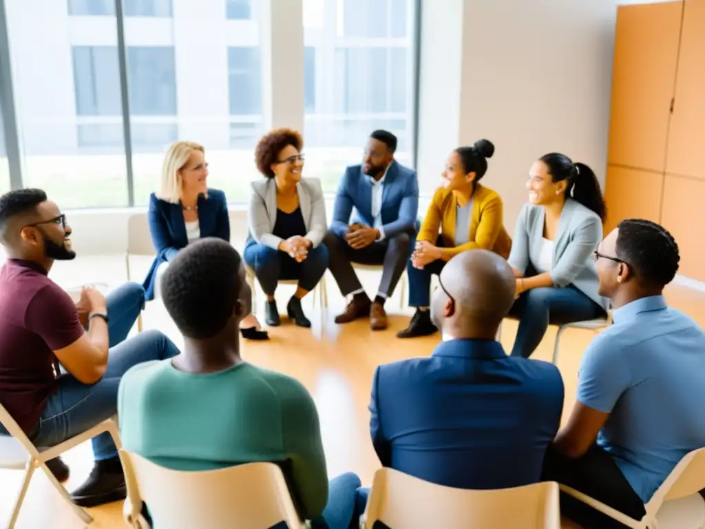 Grupo diverso de estudiantes participando en un taller de emprendimiento y generación de ingresos