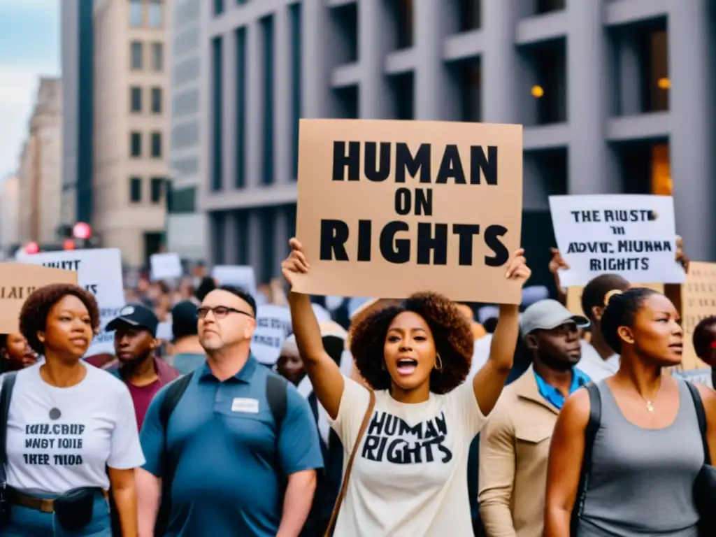 Grupo diverso protesta por derechos humanos en la ciudad