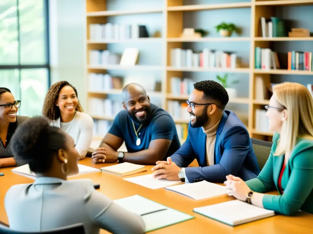 Grupo diverso colabora en soluciones innovadoras, reflejando espíritu emprendedor y colaboración entre startups y ONGs