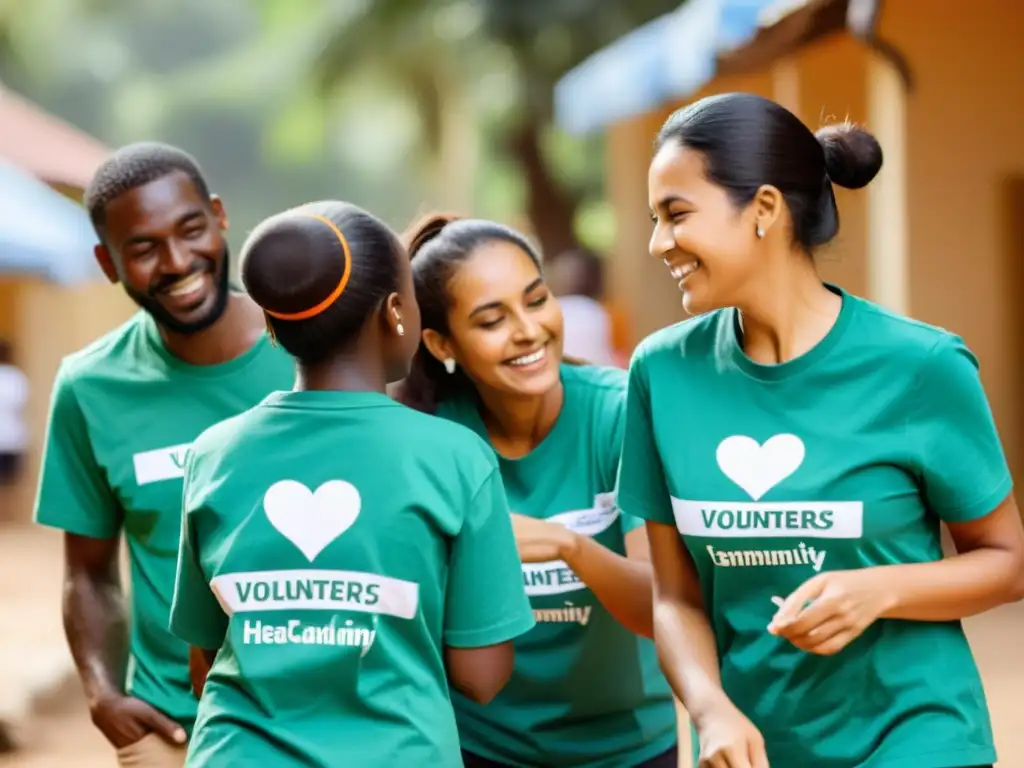 Un grupo diverso de voluntarios trabajando juntos en una ONG, promoviendo la cultura de voluntariado en ONGs con pasión y propósito