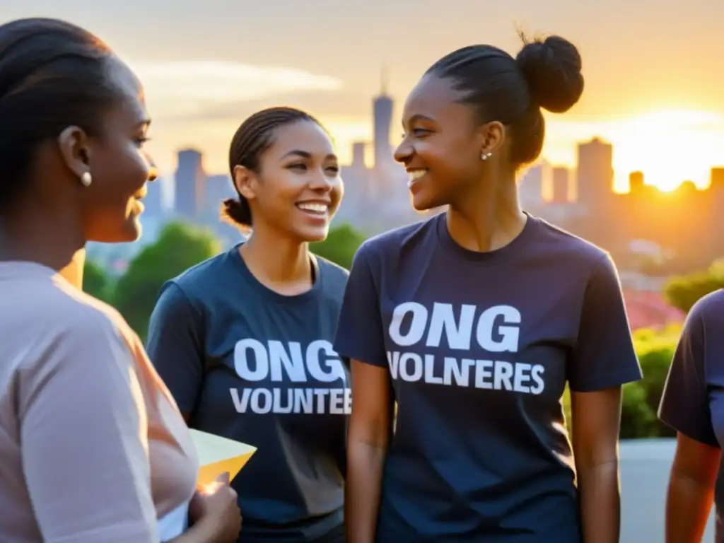 Grupo diverso de voluntarios ONG, discutiendo apasionadamente y preparándose para un evento comunitario