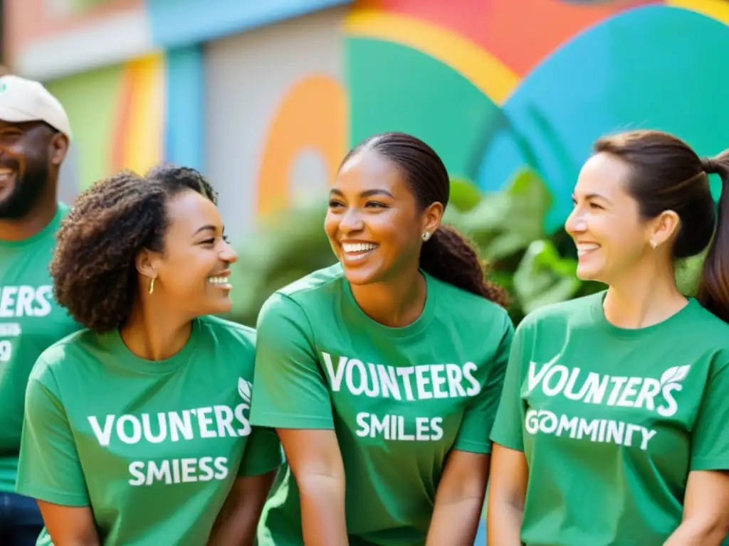 Grupo diverso de voluntarios en ONGs, brindando ayuda con entusiasmo en proyecto comunitario