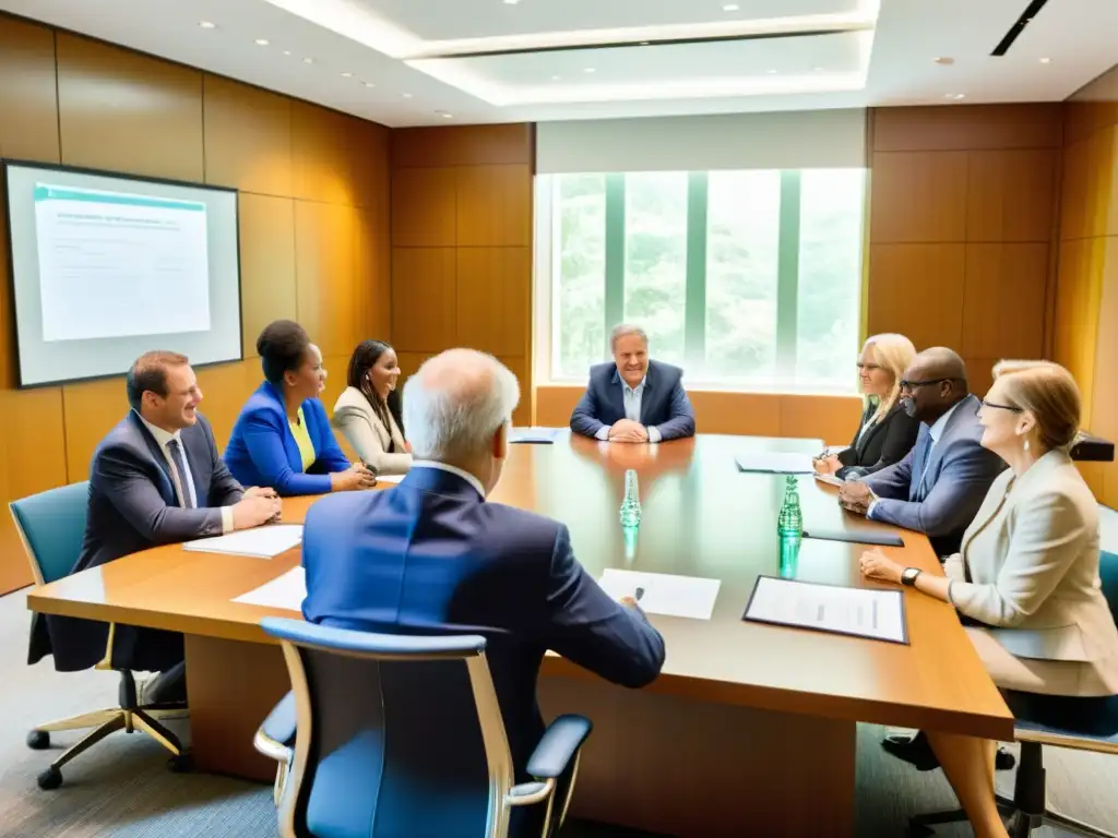 Grupo colaborando en mesa, transmitiendo transparencia y compromiso en cooperación internacional ONGs