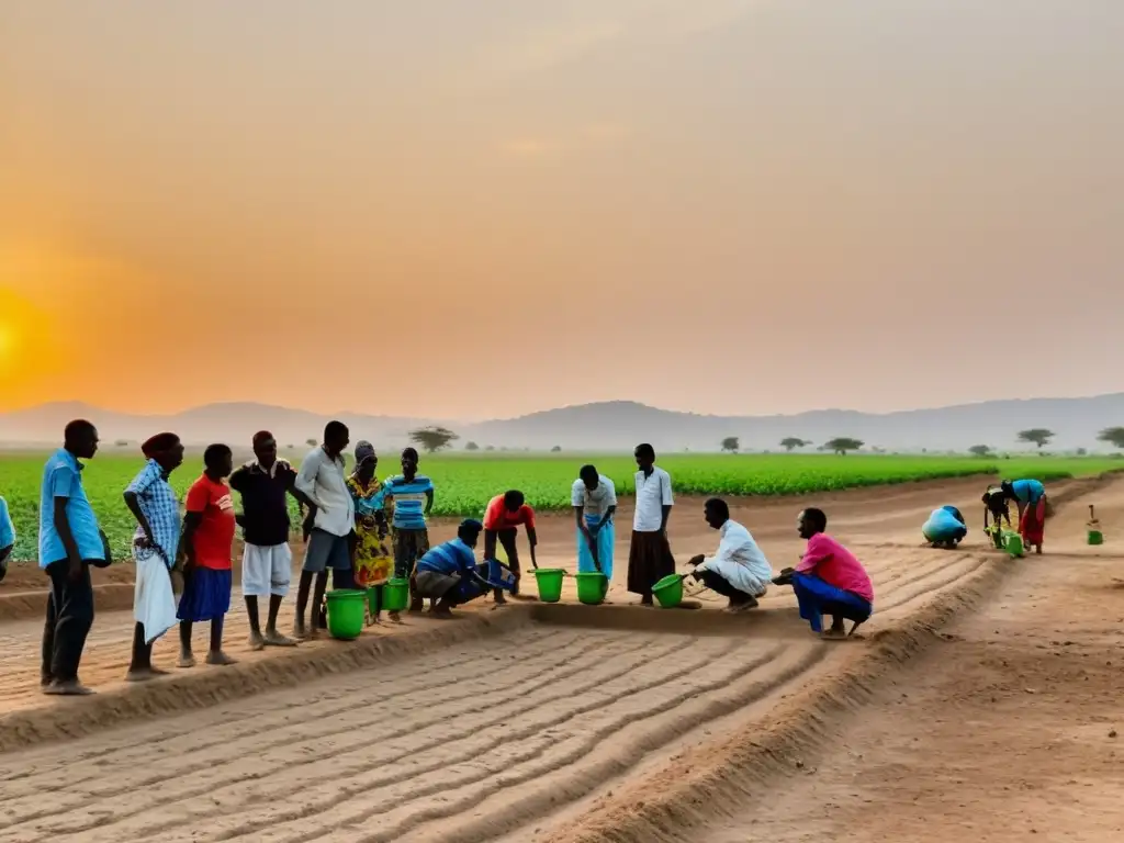 Grupo colabora para instalar sistemas riego y cosechar cultivos resistentes a la sequía, estrategias adaptación cambio climático ONGs