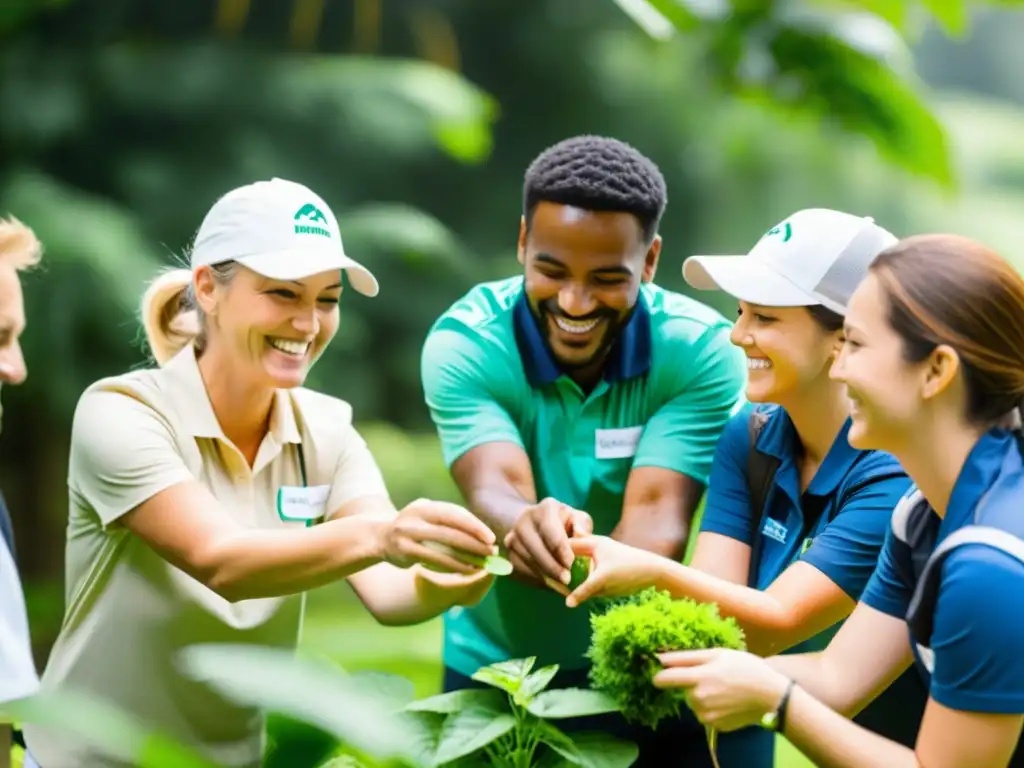 Un grupo de voluntarios se unen en una actividad al aire libre, demostrando la importancia de habilidades blandas en el voluntariado