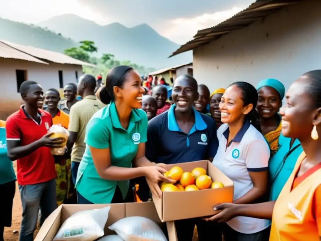 Un grupo de voluntarios distribuye ayuda humanitaria con transparencia y esperanza en comunidad necesitada