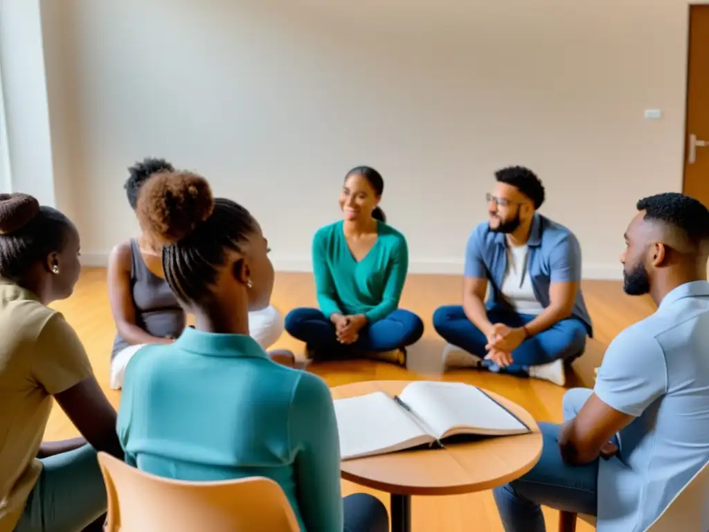 Grupo de voluntarios participando en un programa de asistencia psicológica para voluntarios ONG