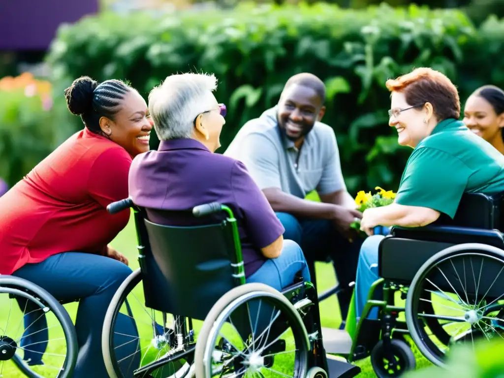 Imagen de integración social de personas con discapacidad en proyectos comunitarios, destacando el trabajo en equipo y la inclusividad