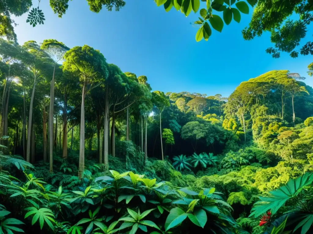 Imagen panorámica de exuberante selva tropical, resaltando la importancia del Monitoreo Ambiental para proyectos ecológicos