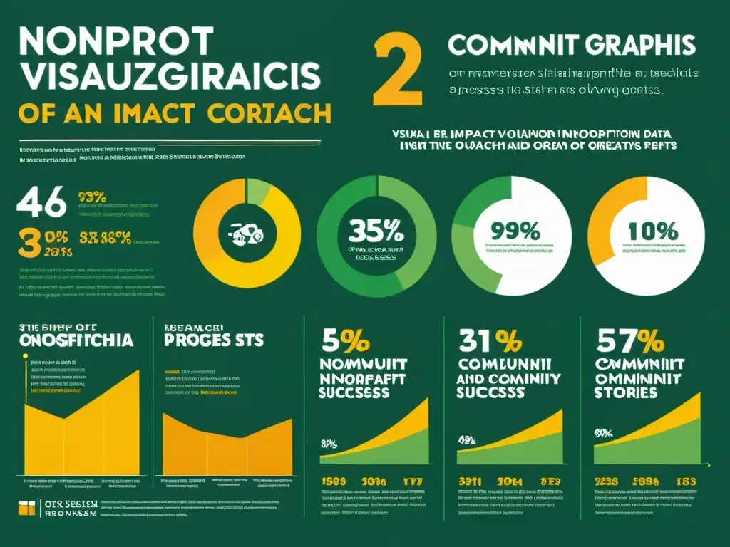 Infografías para ONGs: Detallada representación visual de estadísticas, gráficos y esfuerzos comunitarios, transmitiendo esperanza y vitalidad