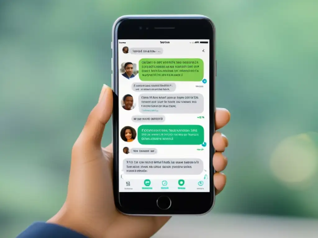 Interfaz de chatbot en smartphone mostrando conversación personalizada con donante