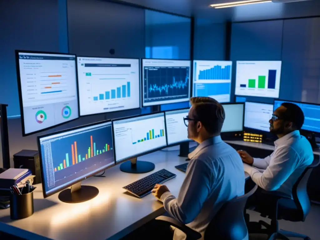 Investigadores validando resultados en laboratorio, reflejando determinación y rigor en investigaciones de ONGs
