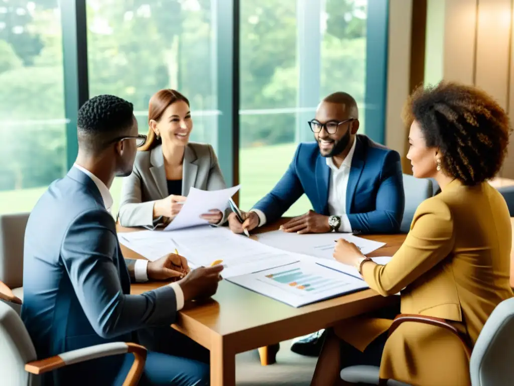 Profesionales discuten estrategias financieras para ONGs, en un ambiente cálido y colaborativo