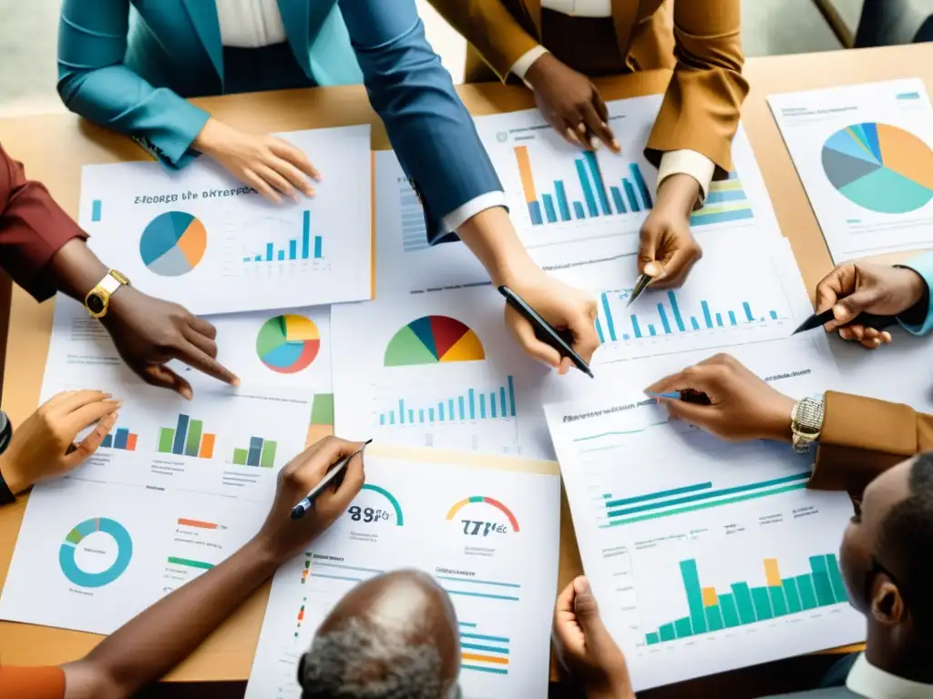 Profesionales y miembros de la comunidad colaboran en definir indicadores de éxito para ONGs, en una atmósfera de determinación y colaboración