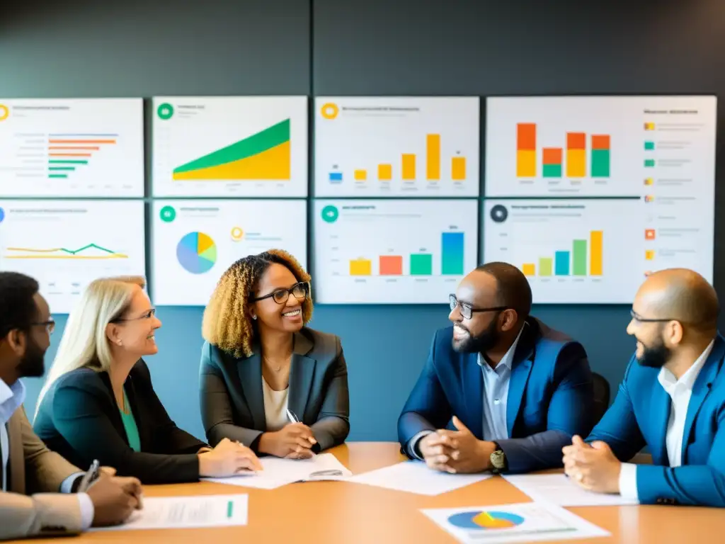 Profesionales de ONGs colaborando con pasión Profesionales de ONGs discuten estrategias para conectar ONGs compatibles, mostrando pasión y determinación por su misión