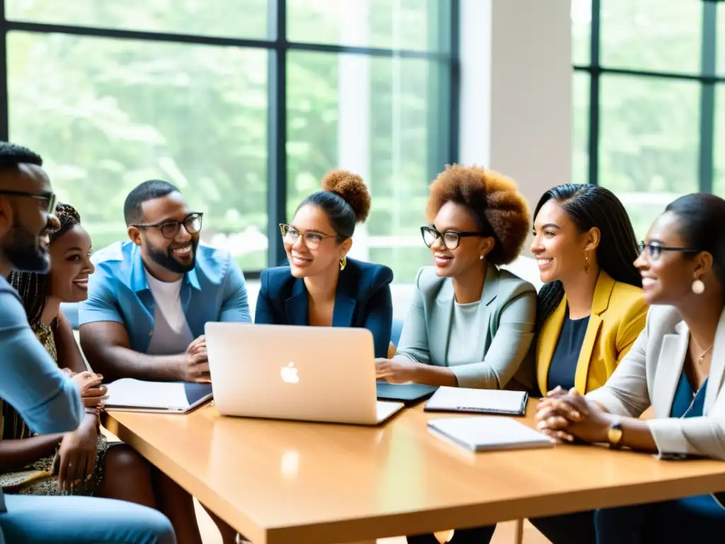 Profesionales y voluntarios de una ONG discuten estrategias de relaciones públicas digitales