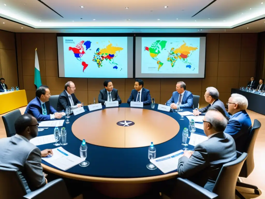 Representantes de ONGs y diplomáticos en una mesa redonda, fomentando la diplomacia global a través del rol de las ONGs