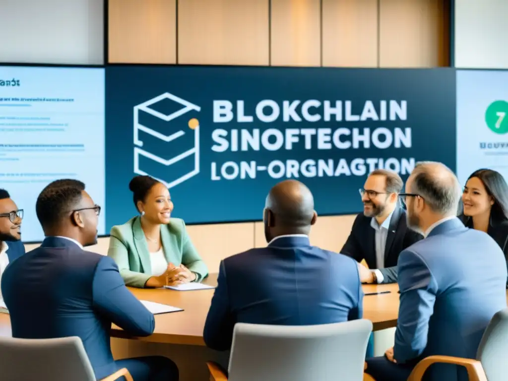 Reunión apasionada de ONGs, discutiendo blockchain para protección de datos