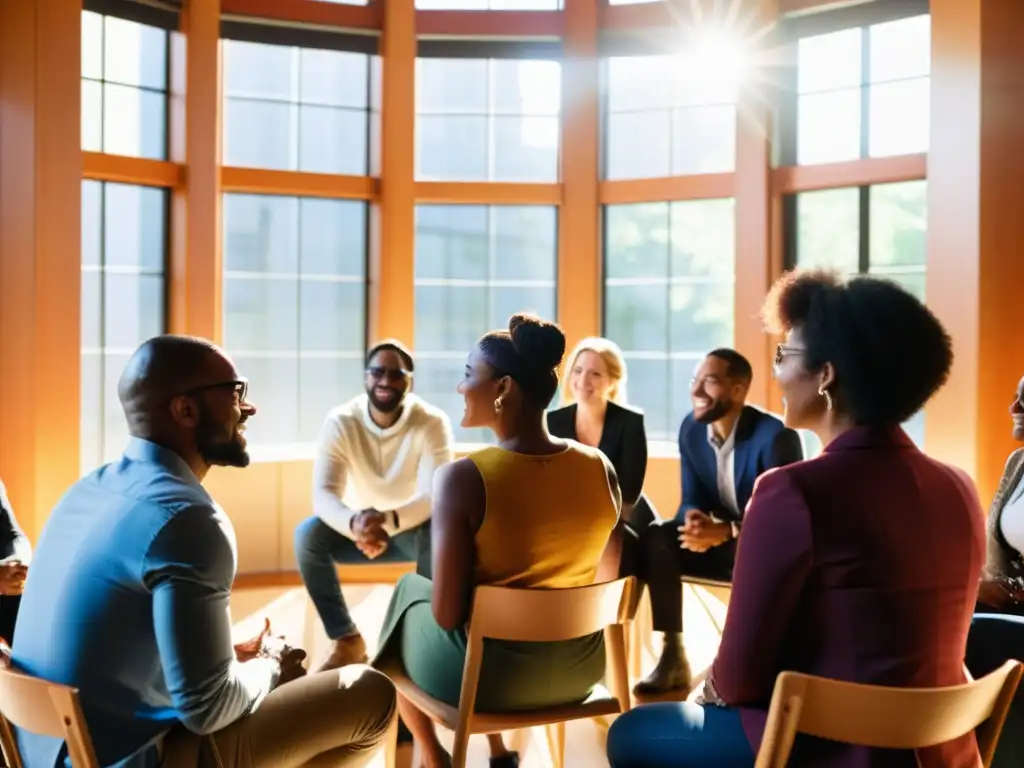 Una reunión de personas diversas discutiendo un proyecto comunitario con pasión y determinación