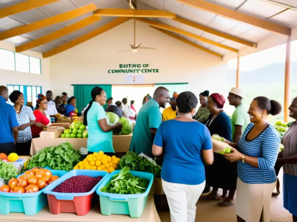 Implementación de sistemas de trueque ONG: Comunidad animada intercambiando bienes y servicios en un ambiente colaborativo y solidario