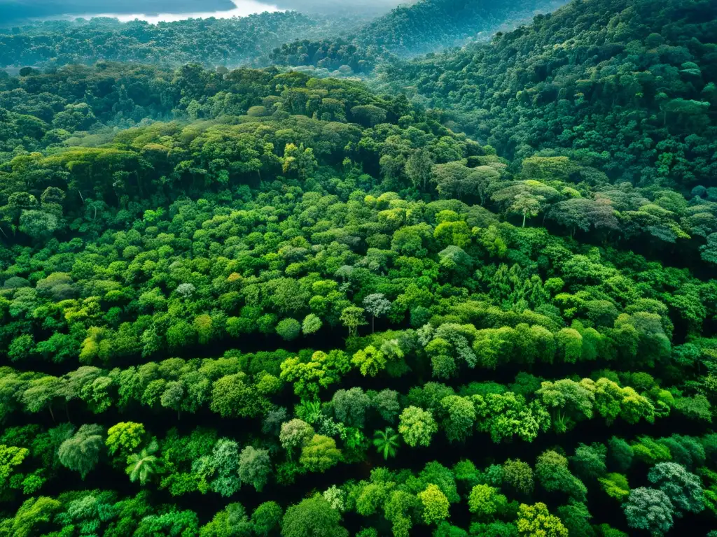 Vista aérea de exuberante selva tropical con certificaciones ambientales para ONGs