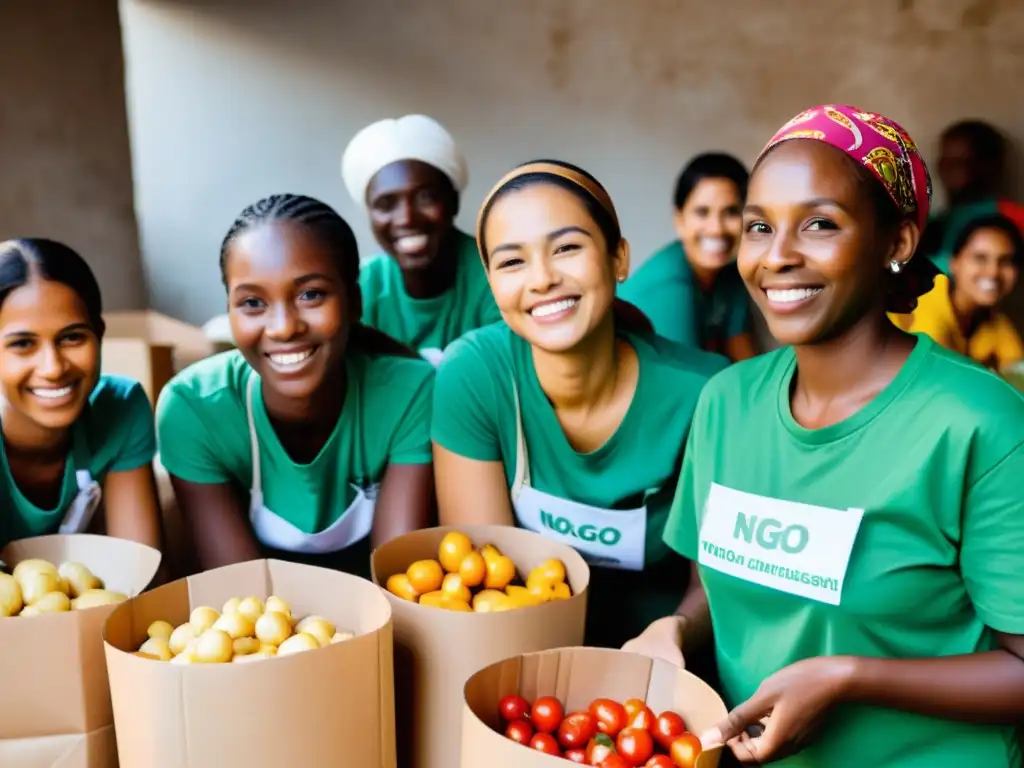 Voluntarios realizando actividades solidarias en una ONG, reflejando la tendencia de donaciones en 2021