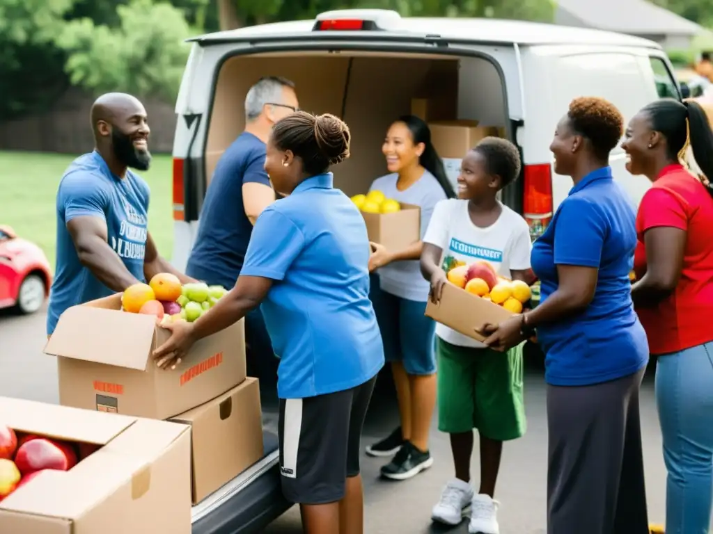 Voluntarios distribuyen alimentos a familias necesitadas en proyecto de seguridad alimentaria ONG