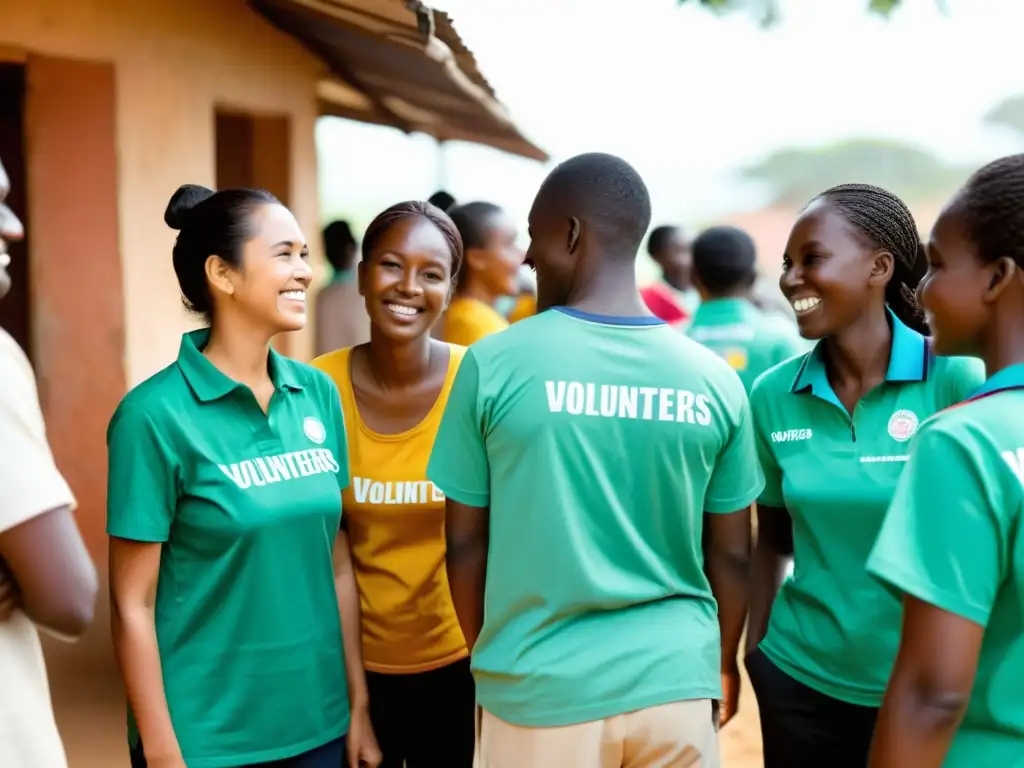 Voluntarios de una ONG brindan apoyo a una comunidad necesitada, mostrando identidad y valores en ONGs a través de su dedicación y compasión