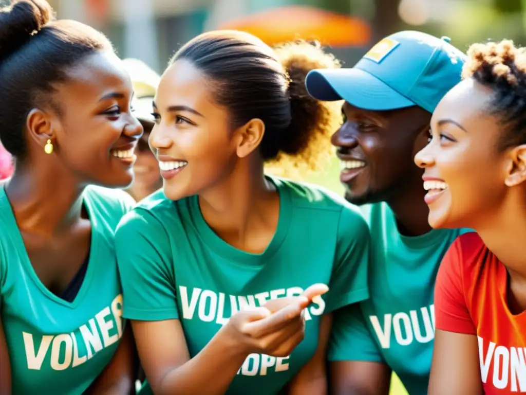 Voluntarios de una ONG interactúan con la comunidad, compartiendo historias y creando conexiones genuinas