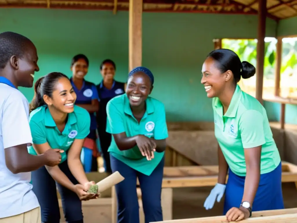 Voluntarios construyendo comunidad, compartiendo sonrisas y habilidades blandas