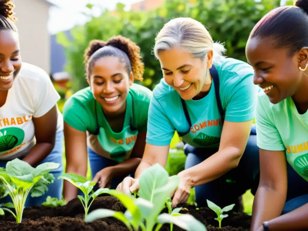 Voluntarios construyendo jardín comunitario en área urbana, gestión efectiva de donaciones para ONGs