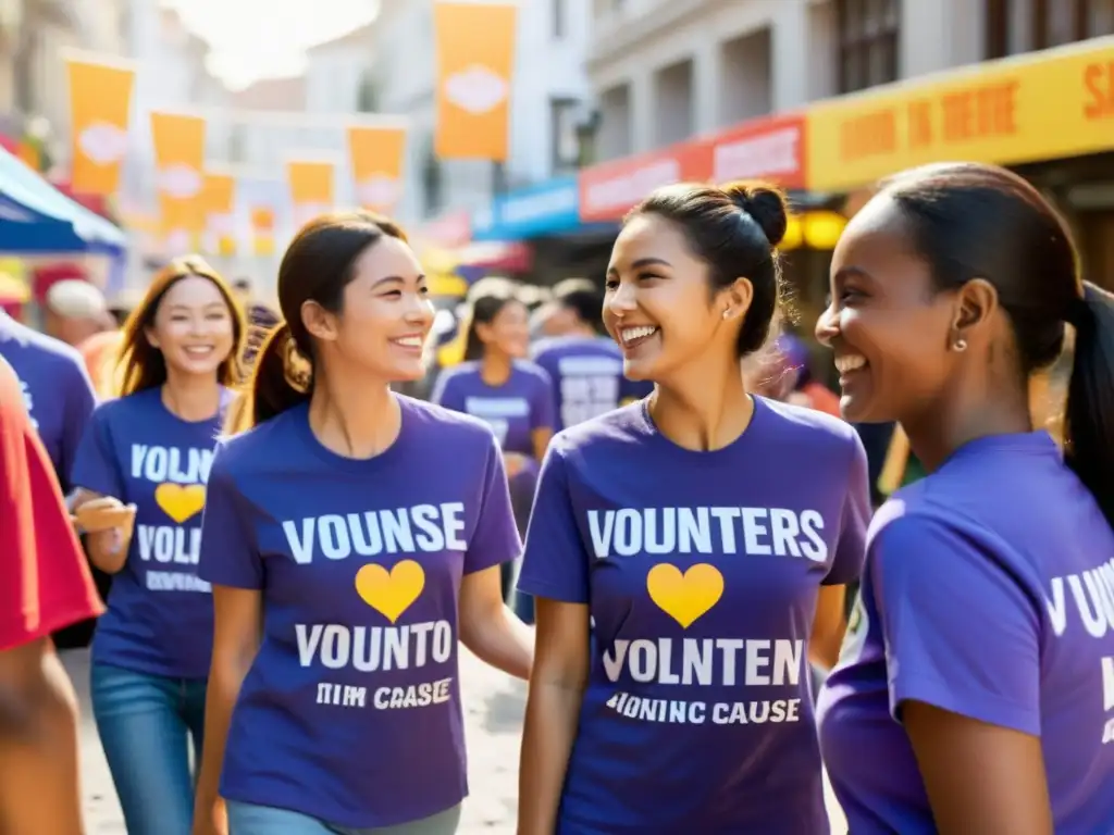 Voluntarios entusiastas promocionan su causa en la ciudad