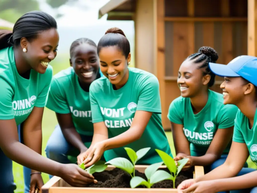 Voluntarios de ONG promoviendo la importancia de redes sociales en la comunidad con talleres educativos, limpiezas ambientales y programas sociales