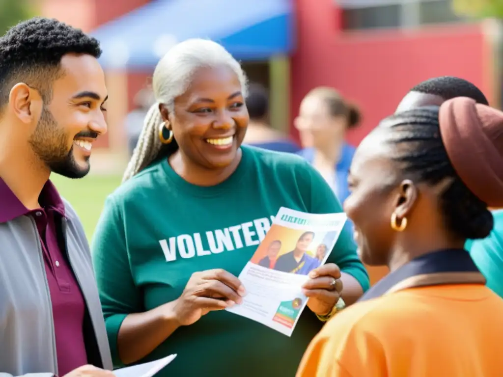 Voluntarios interactúan con comunidad diversa en campañas de sensibilización para ONGs