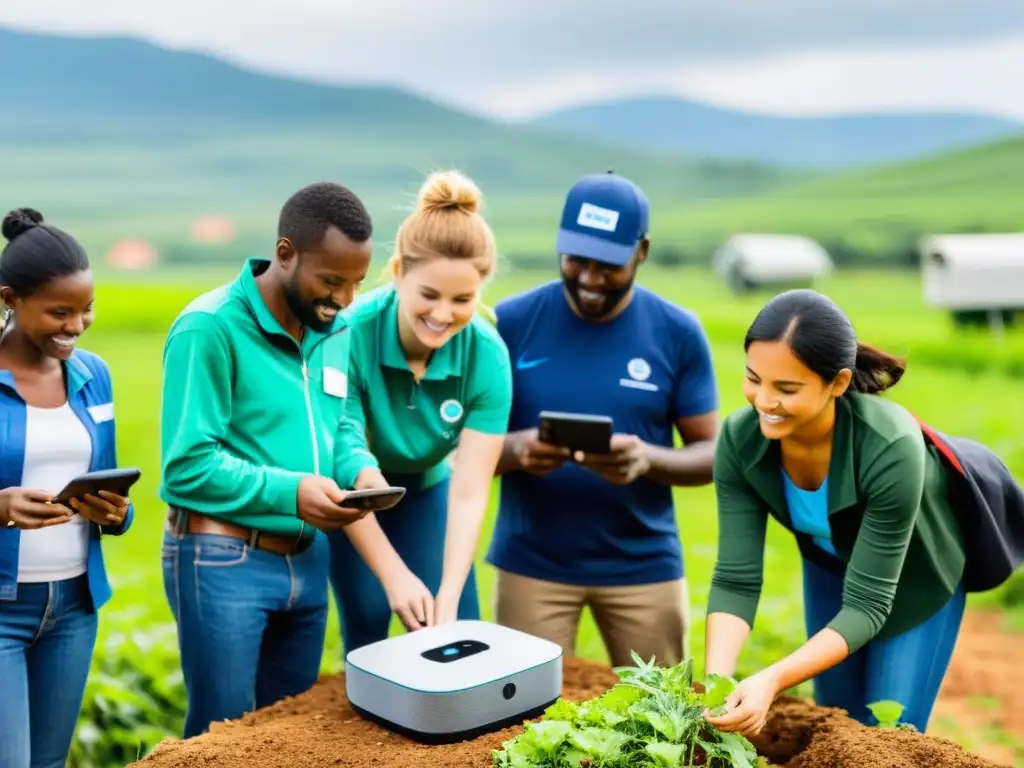 Voluntarios y miembros de la comunidad instalan dispositivos IoT para mejorar la seguridad y recursos en zonas rurales